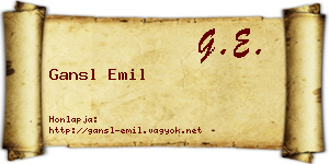 Gansl Emil névjegykártya